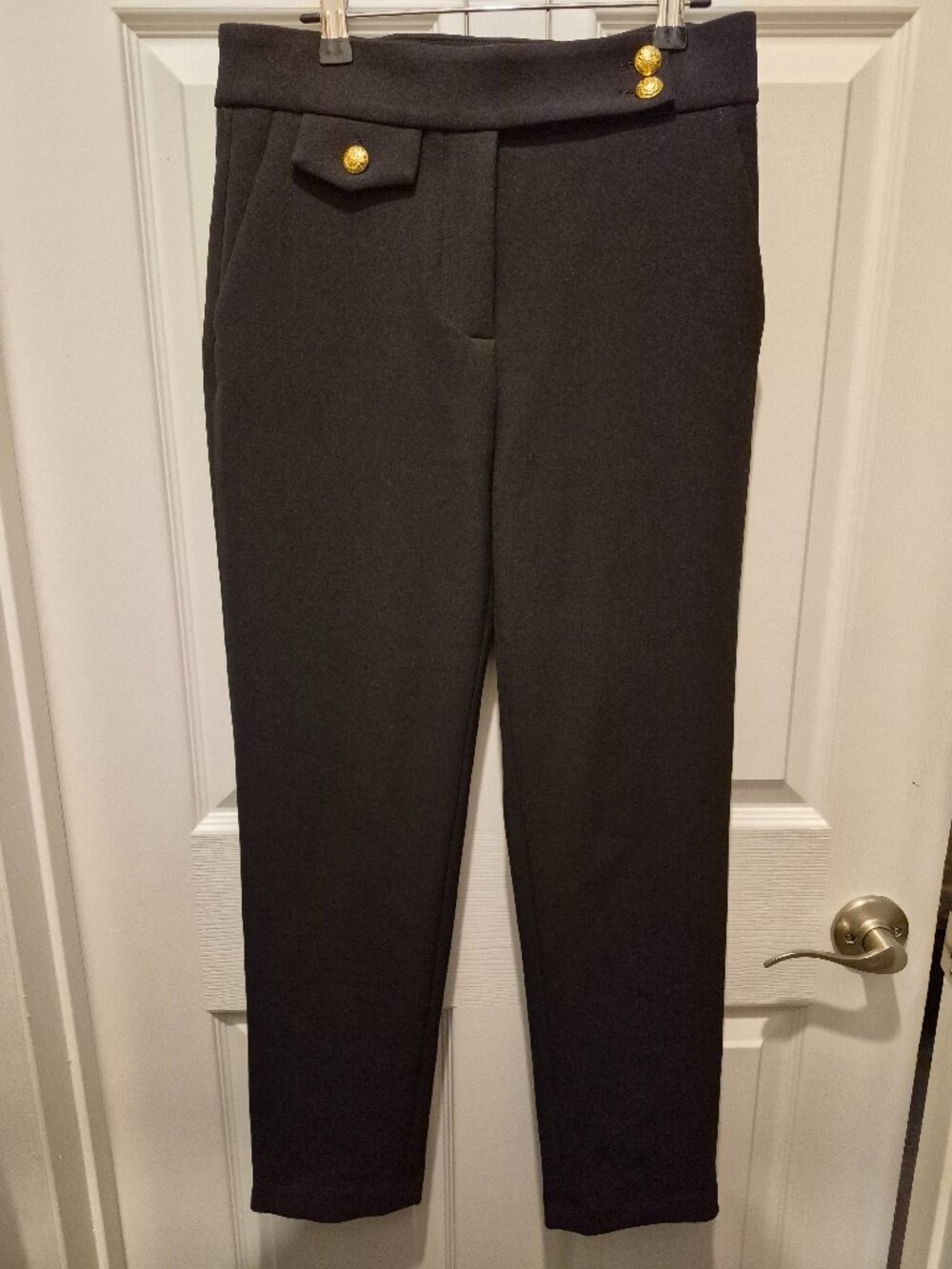 Veronica Beard Women's Black Renzo Straight Crop Pants size US 2
